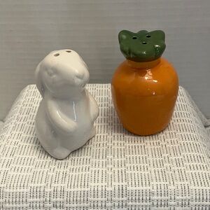Bunny and Carrot Salt and Pepper Shakers